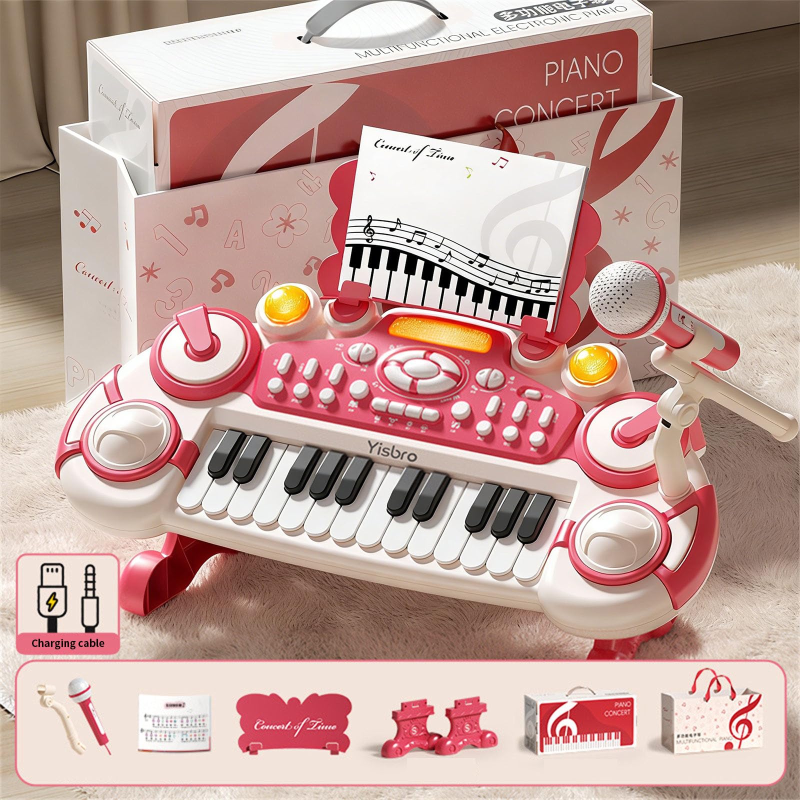 Teclado electrónico de Aprendizaje Inteligente, Juguete Musical para niños Estudiantes con múltiples Tonos, Instrumento Musical, Piano de Juguete, Teclado Realista