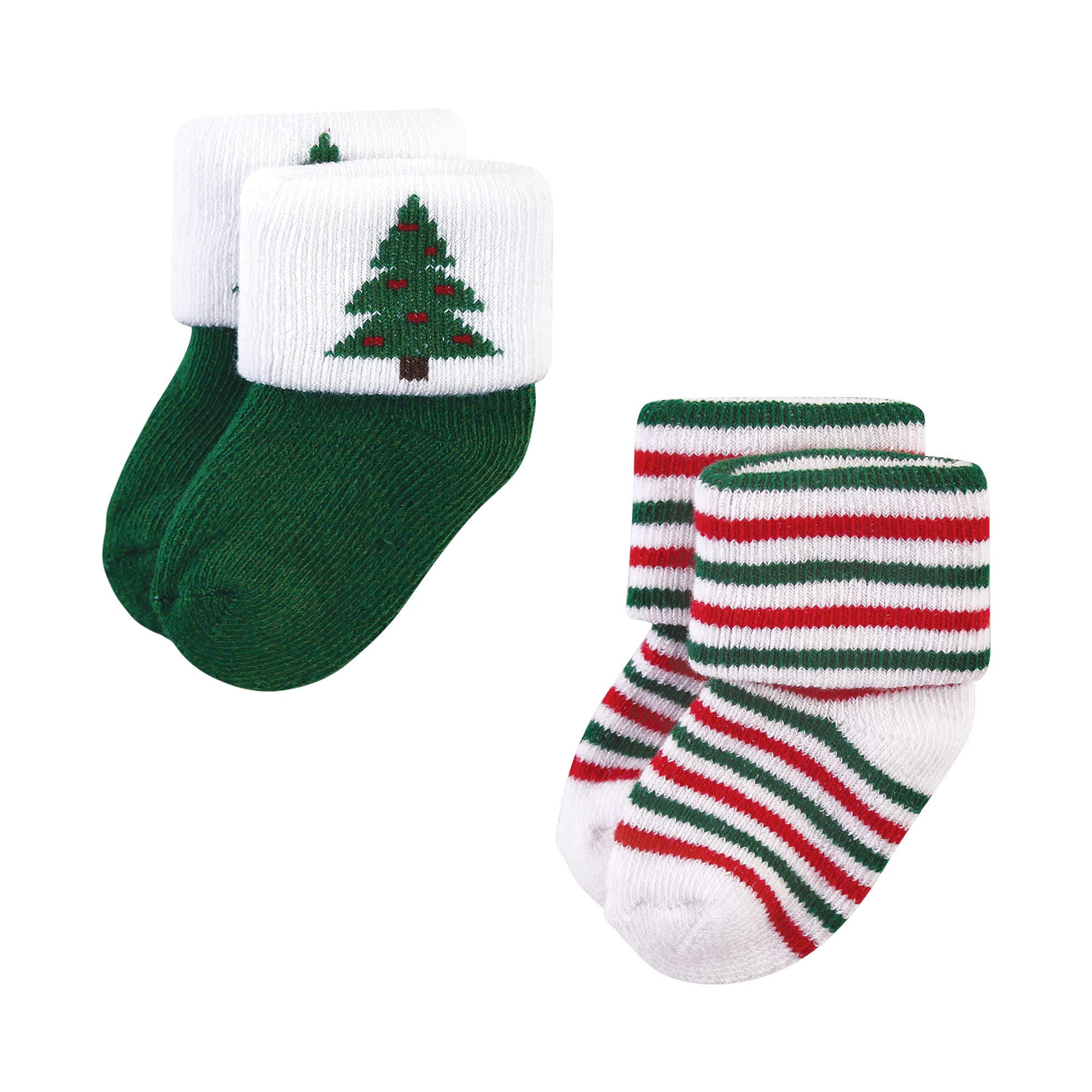 Hudson baby Cotton Rich Newborn and Terry Socks Calcetines Unisex de algodón para recién Nacido y Rizo, días de Navidad, Meses, (12 Days of Christmas), 12-24 Months (Pack Bebés