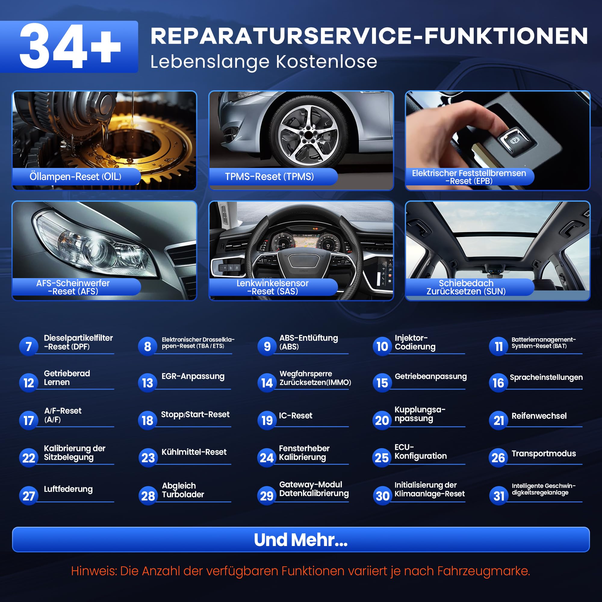 OBD2 Diagnosegerät, MUCAR VO8 Diagnosegerät Auto Mit 34+ Reset-Funktion & Alle Systemdiagnosen, Auto Diagnosegerät Für ECU-Kodierung/BI Direktionale Steuerung, Kostenlose Lebenslange Updates