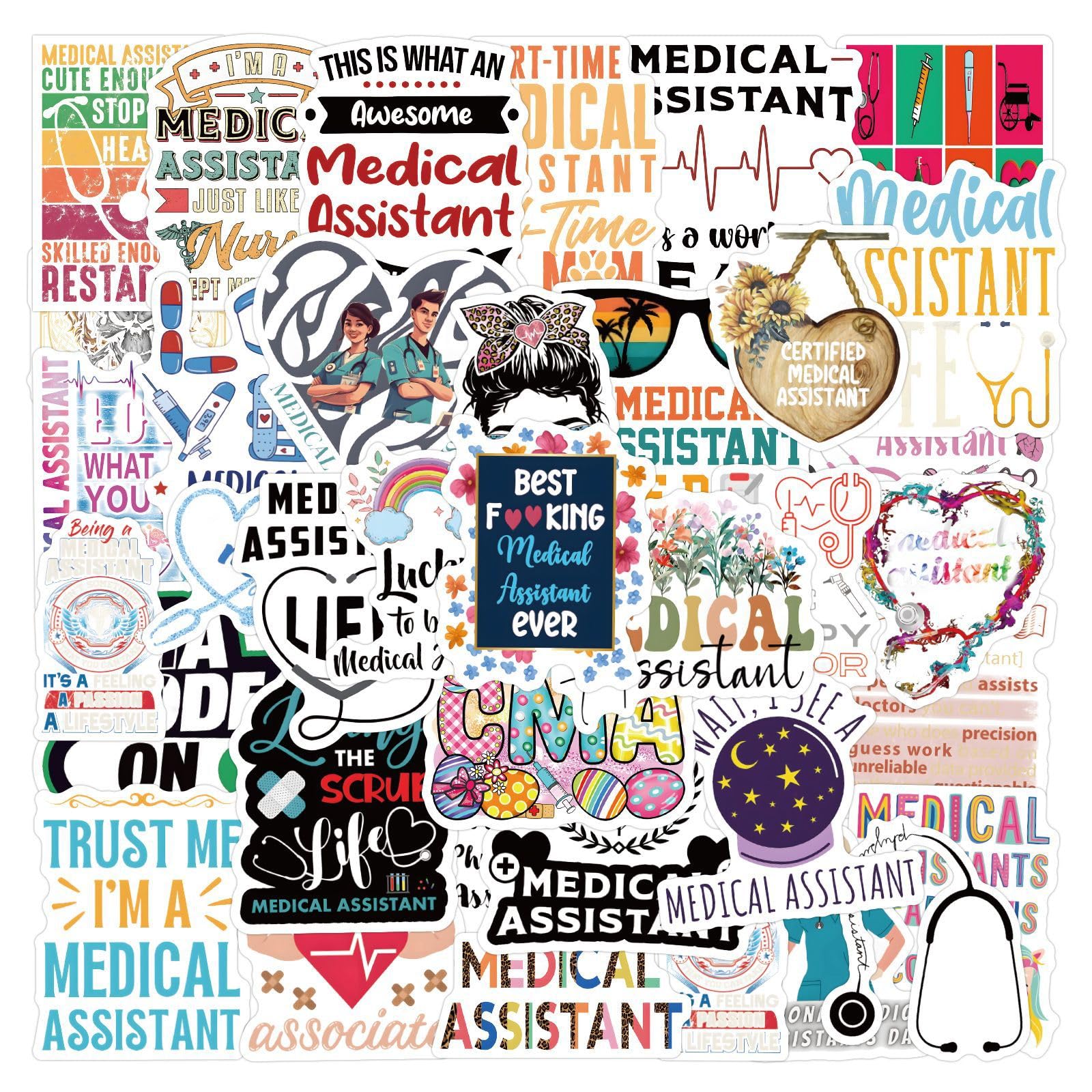 110 PCS Medical Assistant Stickers,Medical Assistant