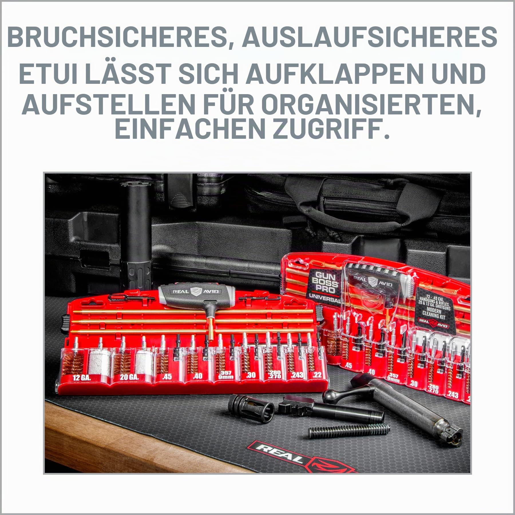 RealAvid Gun Boss Pro Universelle Präzisionswerkzeuge zum Reinigen von Waffen (Kurz- und Langwaffen, Glatte und gezogene Läufe), Ansicht 4