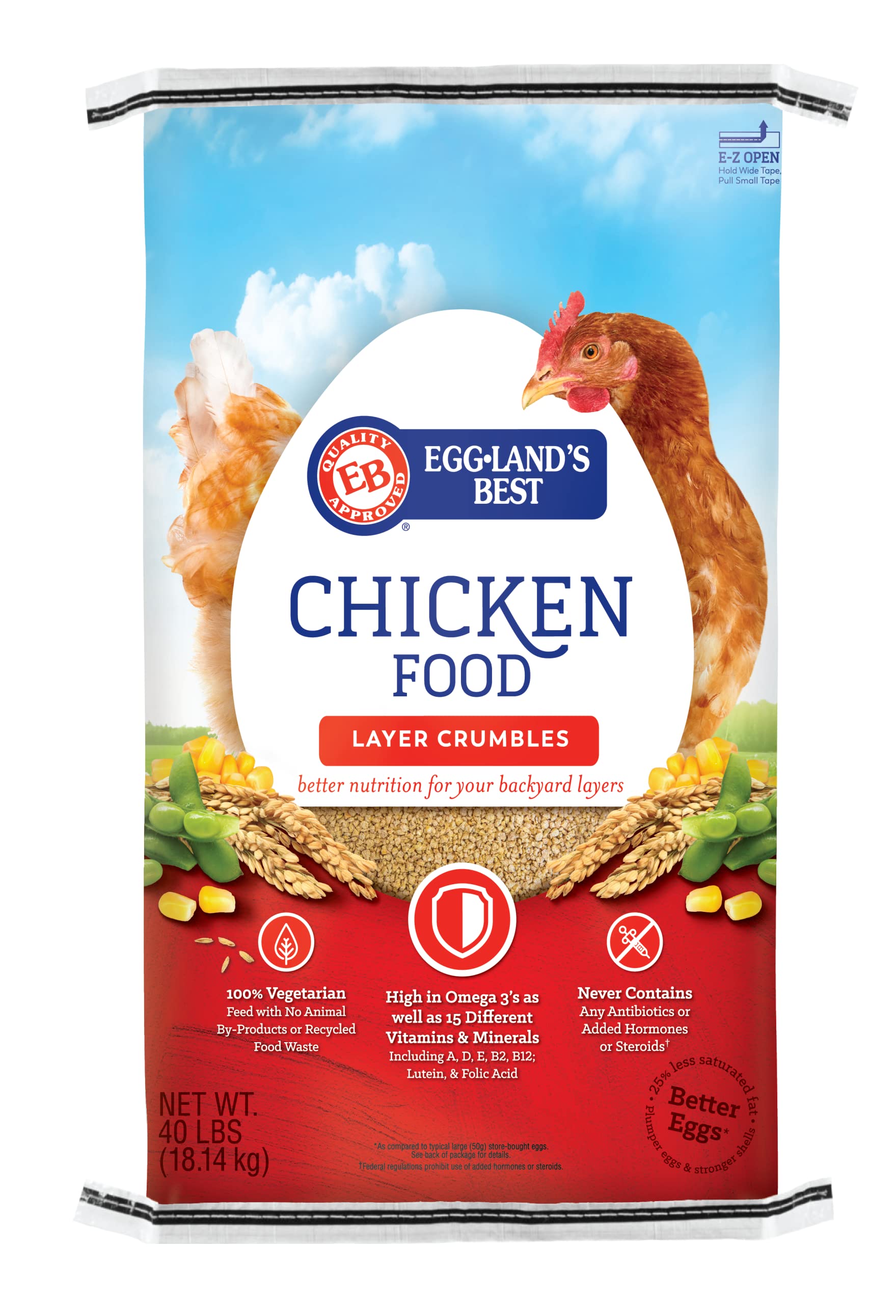 Eggland's Best All Natural 17% Layer Crumbles Chicken Food, 40 lbs.