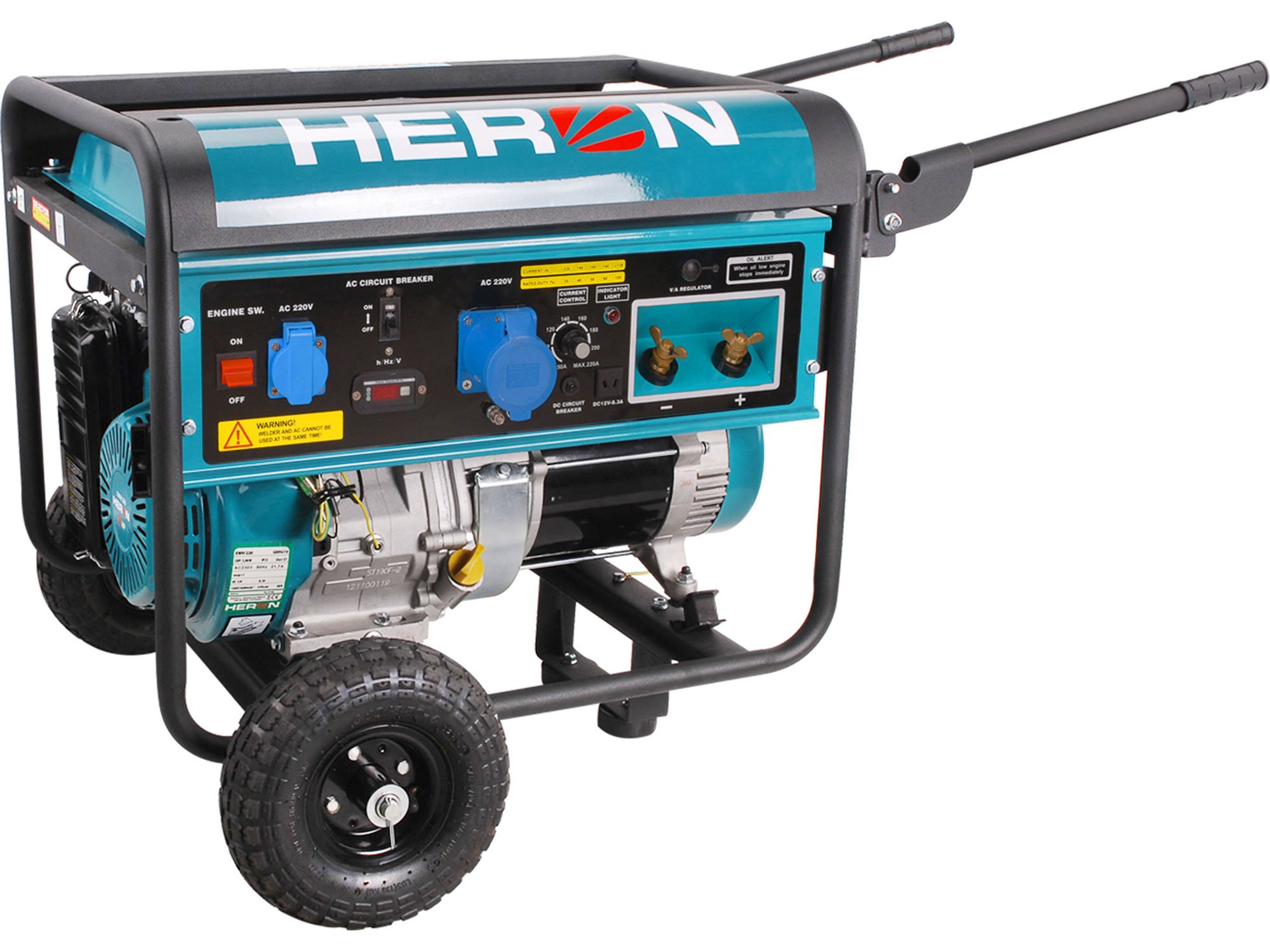 HERON Generador de corriente de soldadura 220 A, gasolina 14 HP, 5,5 kW, EWH 220