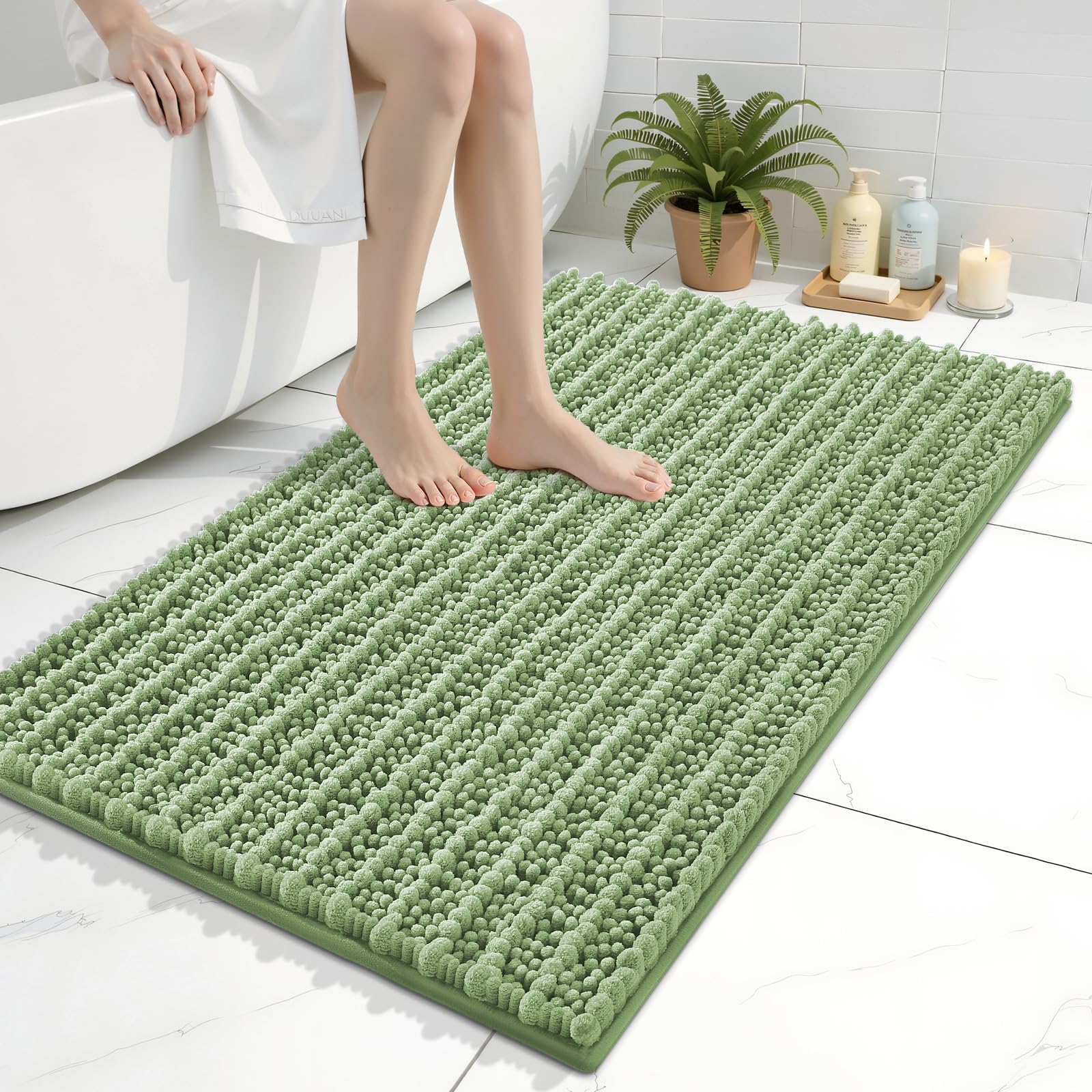 Arotive Bathroom Rugs Mat 36x24, Soft Absorbent Chenille Shaggy Bath Mat