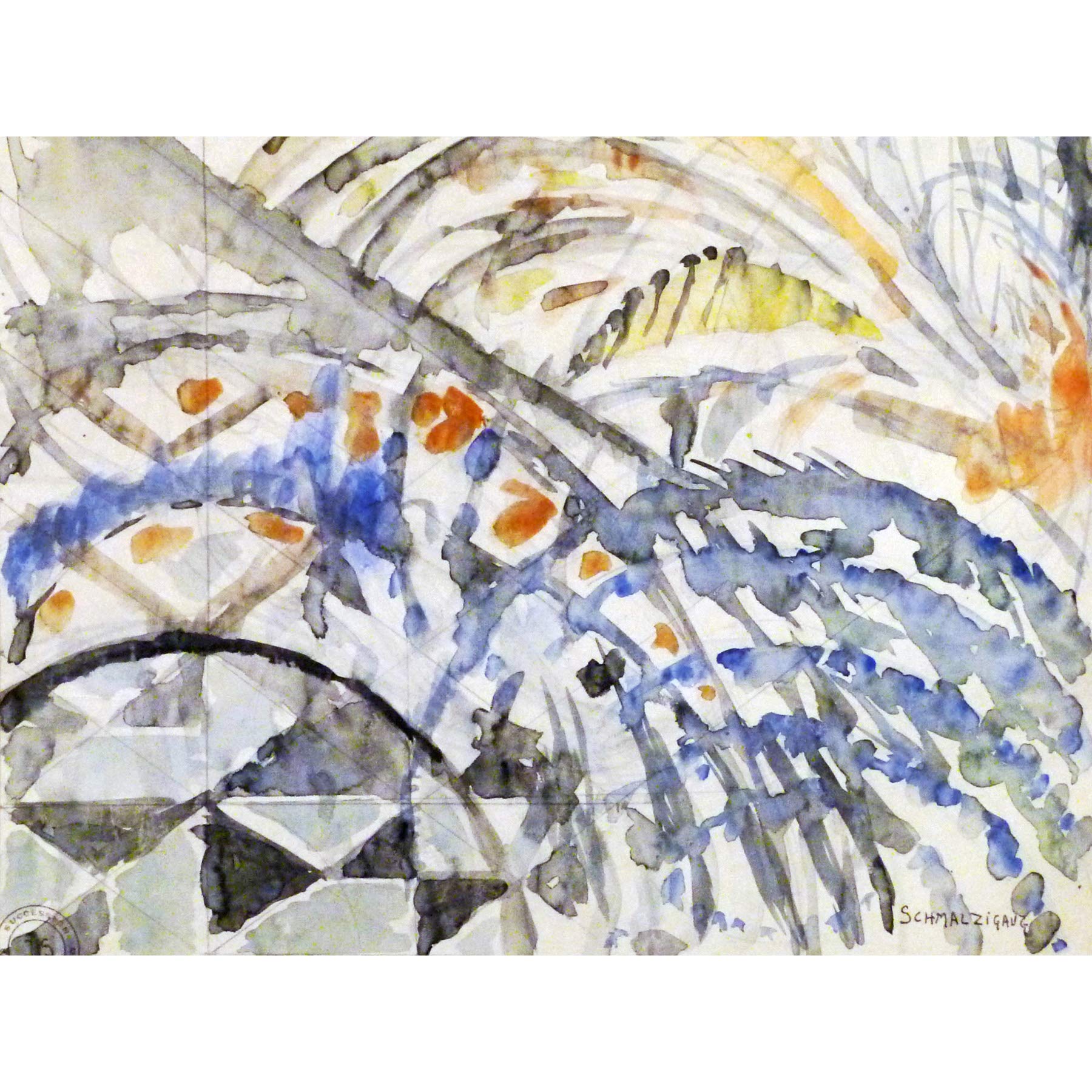 Schmalzigaug Abstract Composition Futurist Painting Large Wall Art Print Canvas Premium Mural