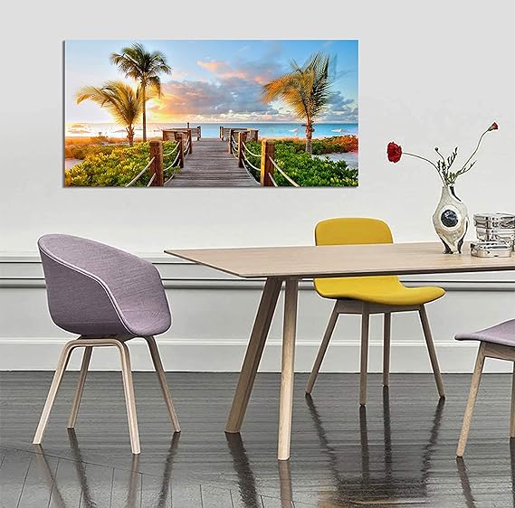 Amazon アートパネル 海 ポスター 特大 海の絵 木の絵 壁掛け 海の写真 風景 パネル お風呂用 寝室装飾用 絵画 海 玄関 に 飾る 絵 風水 開運絵画 40x80cm ウォールステッカー オンライン通販