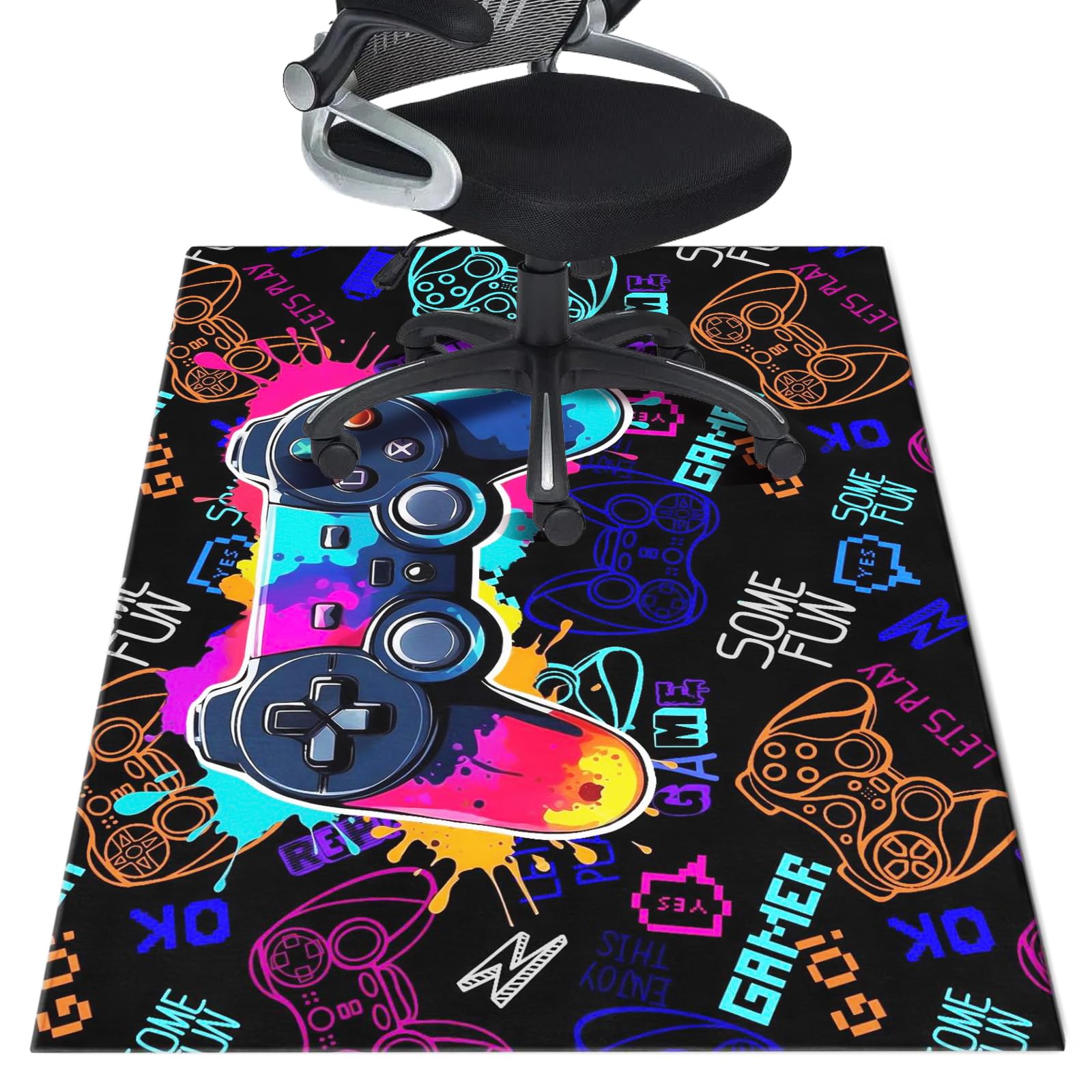 Gaming Chair Mat for Hardwood Floor 36X 48 Office Rugs for Game Rolling Mats for Chair Gamer Computer