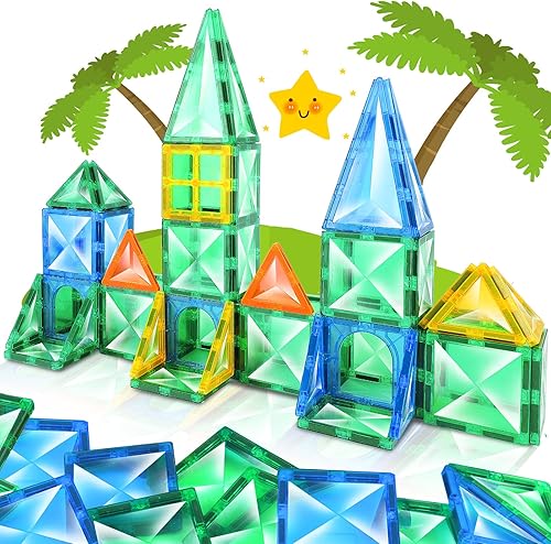 Azulejos magnéticos para niños de 3, 4, 5, 6, 7, 8 años, bloques de construcción magnéticos, juguetes STEM sensoriales Montessor para niños, disponible en Yaxa Venezuela