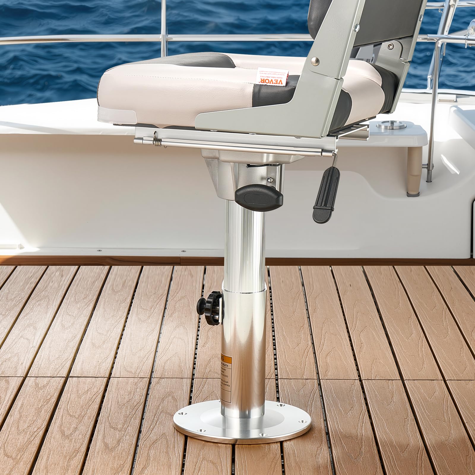 VEVOR Pedestal para Asiento de Barco, con Ajuste Deslizante hacia Adelante y Atrás, Base de Aleación de Aluminio con Tobogán, Recorrido Deslizante 12,7 cm, Resistente al Agua y a la Oxidación