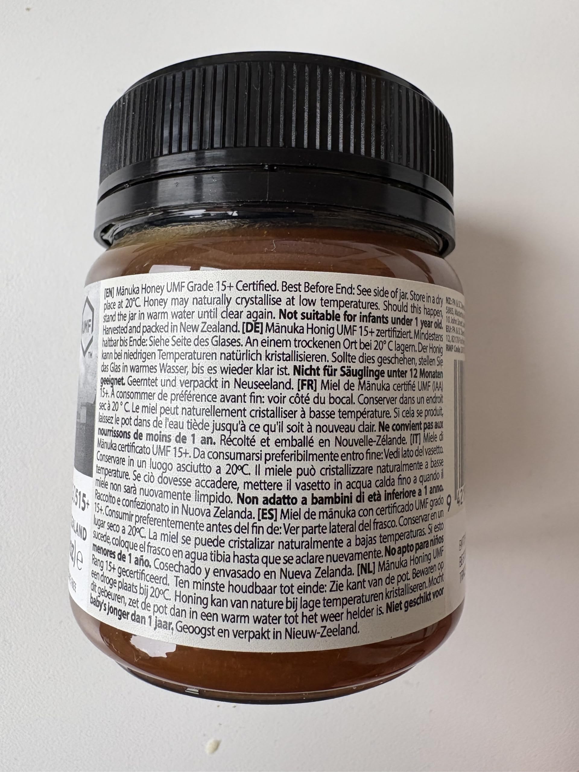 Steens Manuka Honey MGO 515+ - rein roher 100% zertifizierter UMF 15+ Manuka Honig - abgefüllt und versiegelt in Neuseeland - höchste Qualitätsstufe - 225 g (Packung mit 2)
