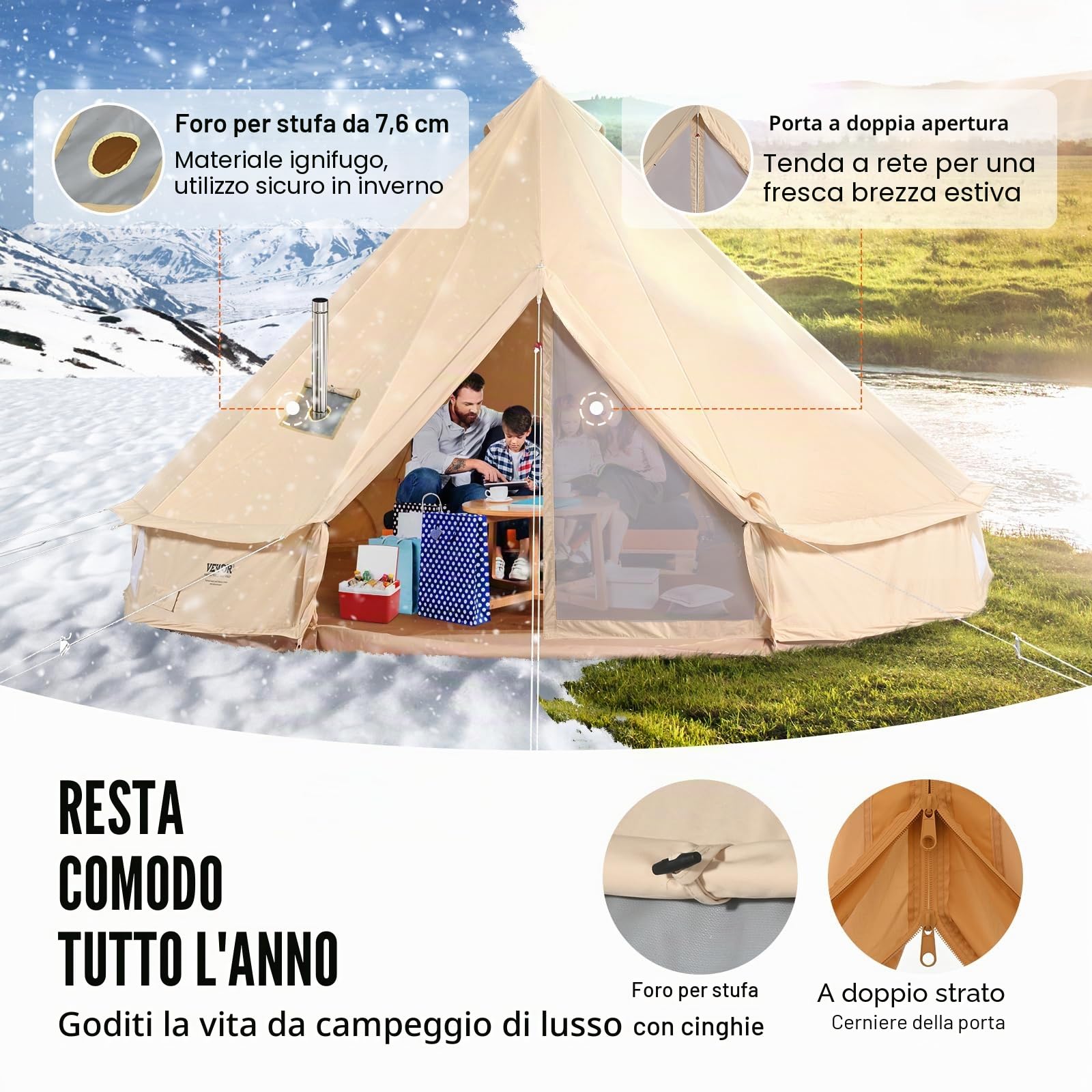 VEVOR Tenda Campana in Tela