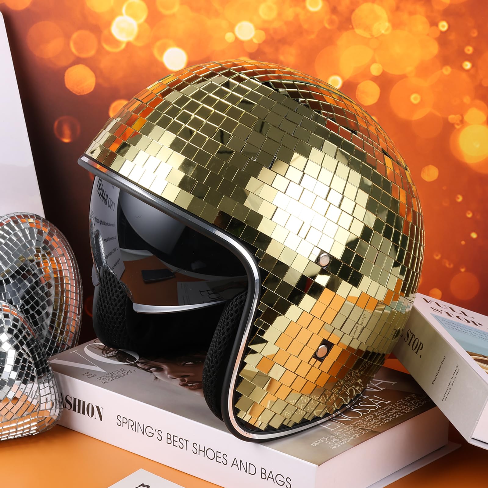 Morofme Disco Spiegel Ball 4 Stück 10cm Silber Hängekugel Spiegelkugel