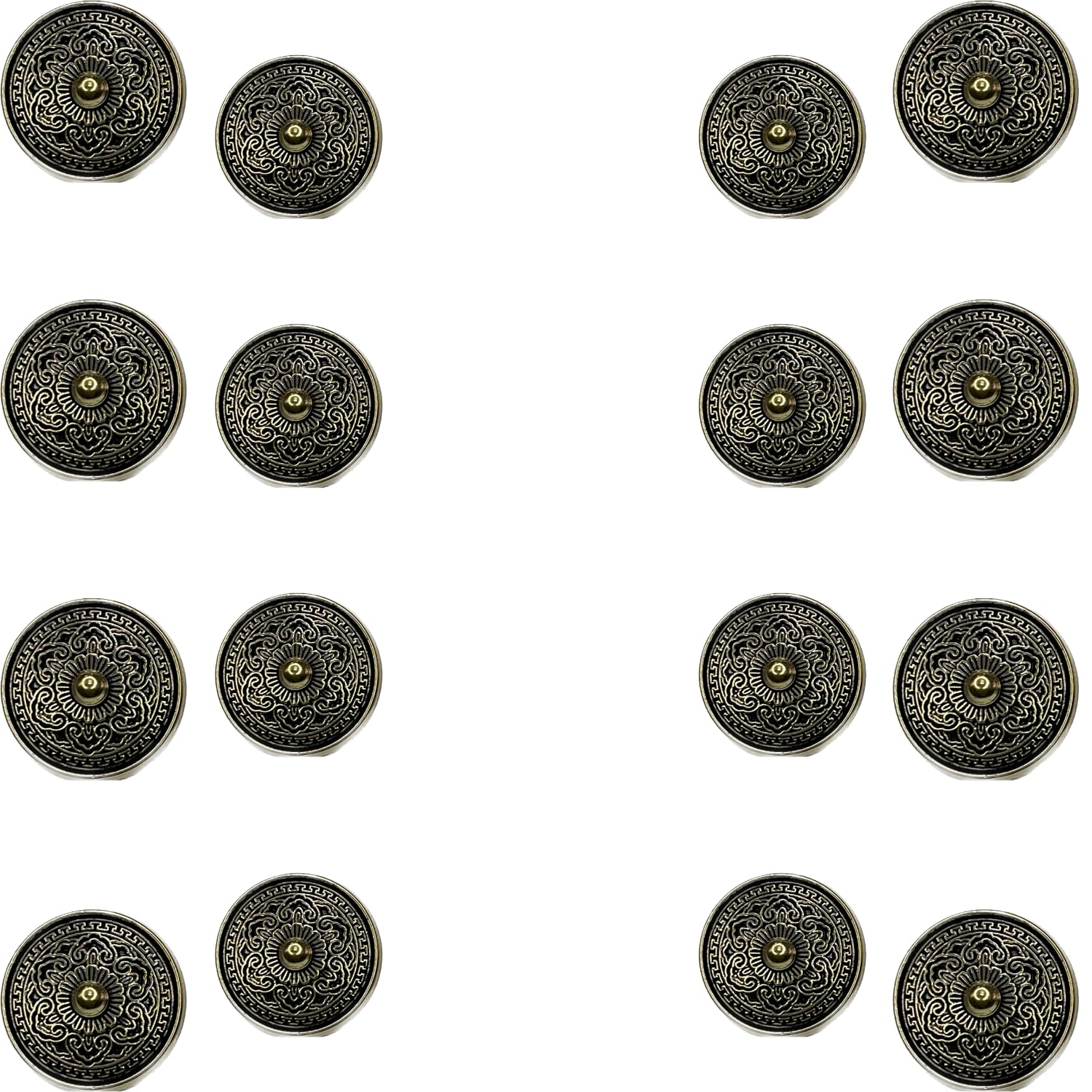 Ani Accessories Metal Button Antique Flower Shank for Coat Blazer Suit, Sherwani, and Bandhgala Indian Dresses Sports Coat Uniform Jacket (Pack of 16, Antique Shank Button)-picture-34