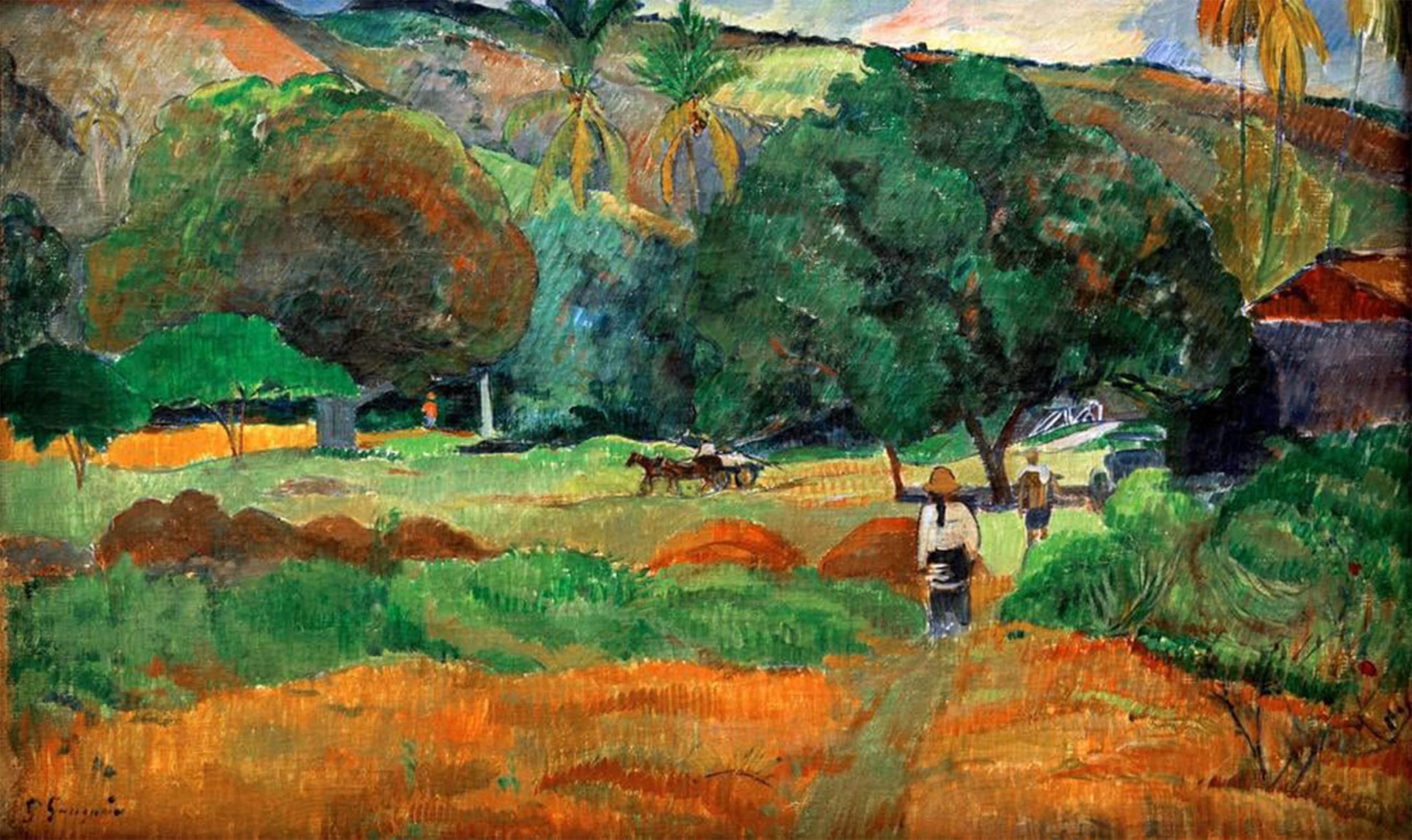 Serendipitp No Frame Vintage Picture Print On Canvas Wall Art Poster The Valley By Paul Gauguin Artwork Print Poster For Wall Decor 60X90cm