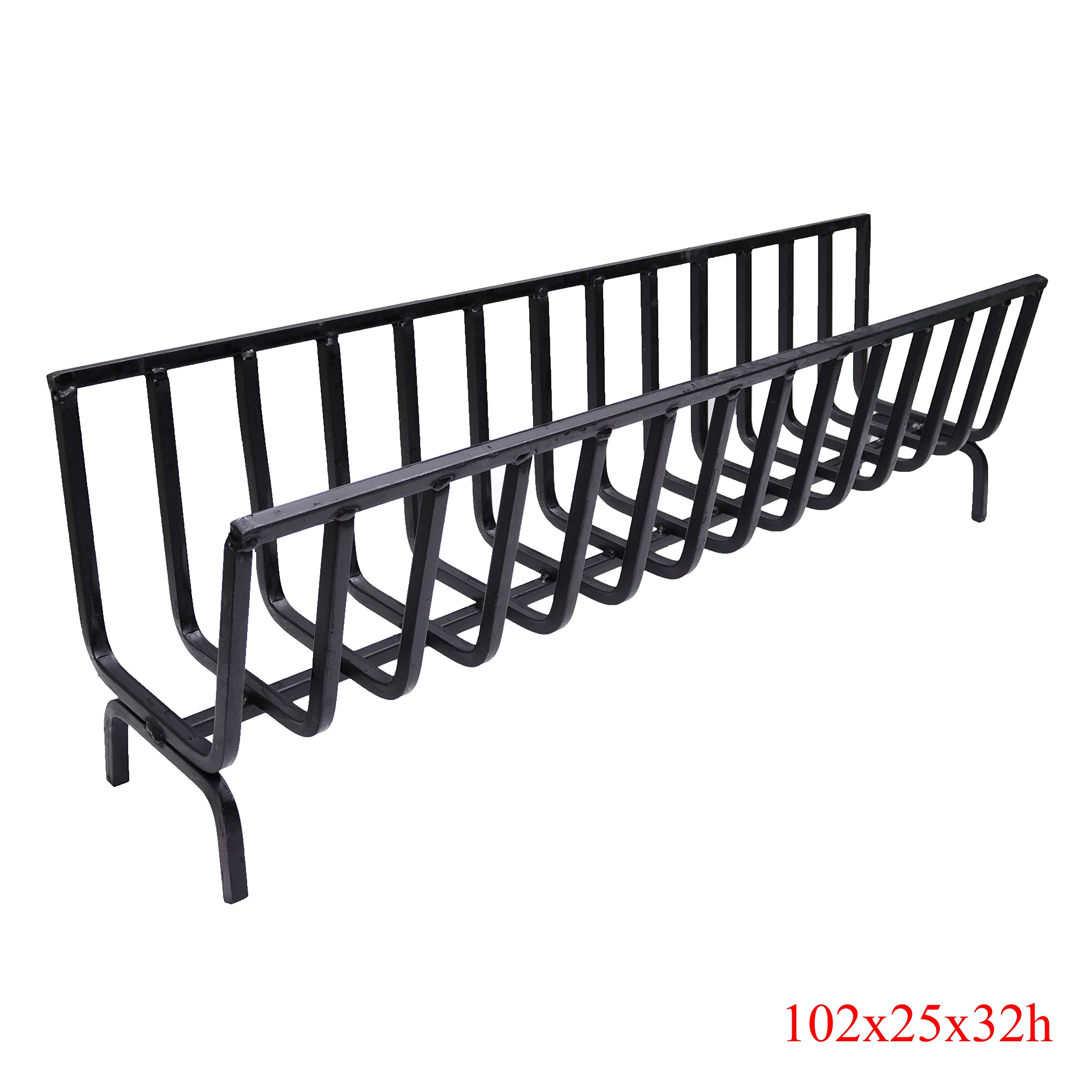 Fonderia Bongiovanni | Brucialegna | porta legna | portalegna da interno | portalegna da esterno | braciere | in ferro per camino e barbecue (cm 102x25x32h)
