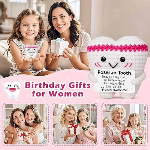 Miniatura 7 de Dientes de ganchillo positivos, Acción de Gracias, Navidad, cumpleaños, agradecimiento, regalos para mujeres, amigas, hermanas, compañeros de