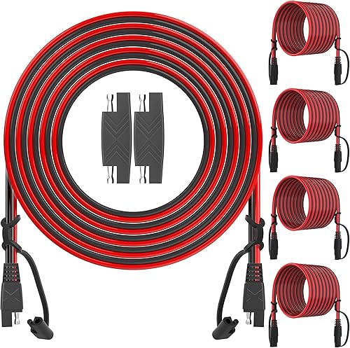 Miniatura 8 de OYMSAE Cable de extensión SAE a SAE de 25 pies, conector de desconexión rápida 16AWG, para automóvil, panel solar SAE (25 pies (16 AWG), adaptador