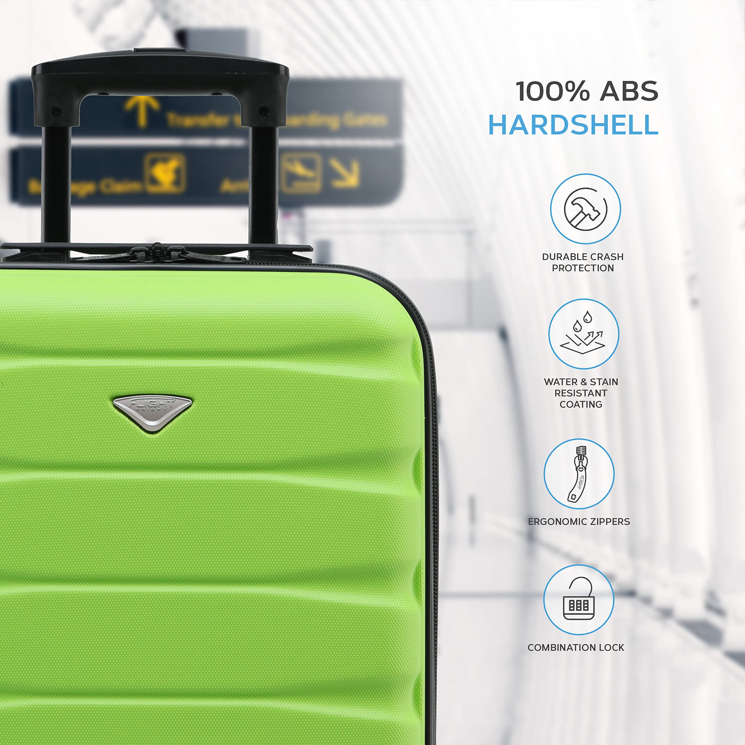 Flight Knight Cabin Suitcase 55x40x20 Ryanair Priority, EasyJet, Jet2 Lightweight Small Durable 4-Wheel Cabin Case, Carry-On for Over 60 Airlines, Hard Shell, 10kg Hand Luggage Bag (55 x 40 x 20 cm)