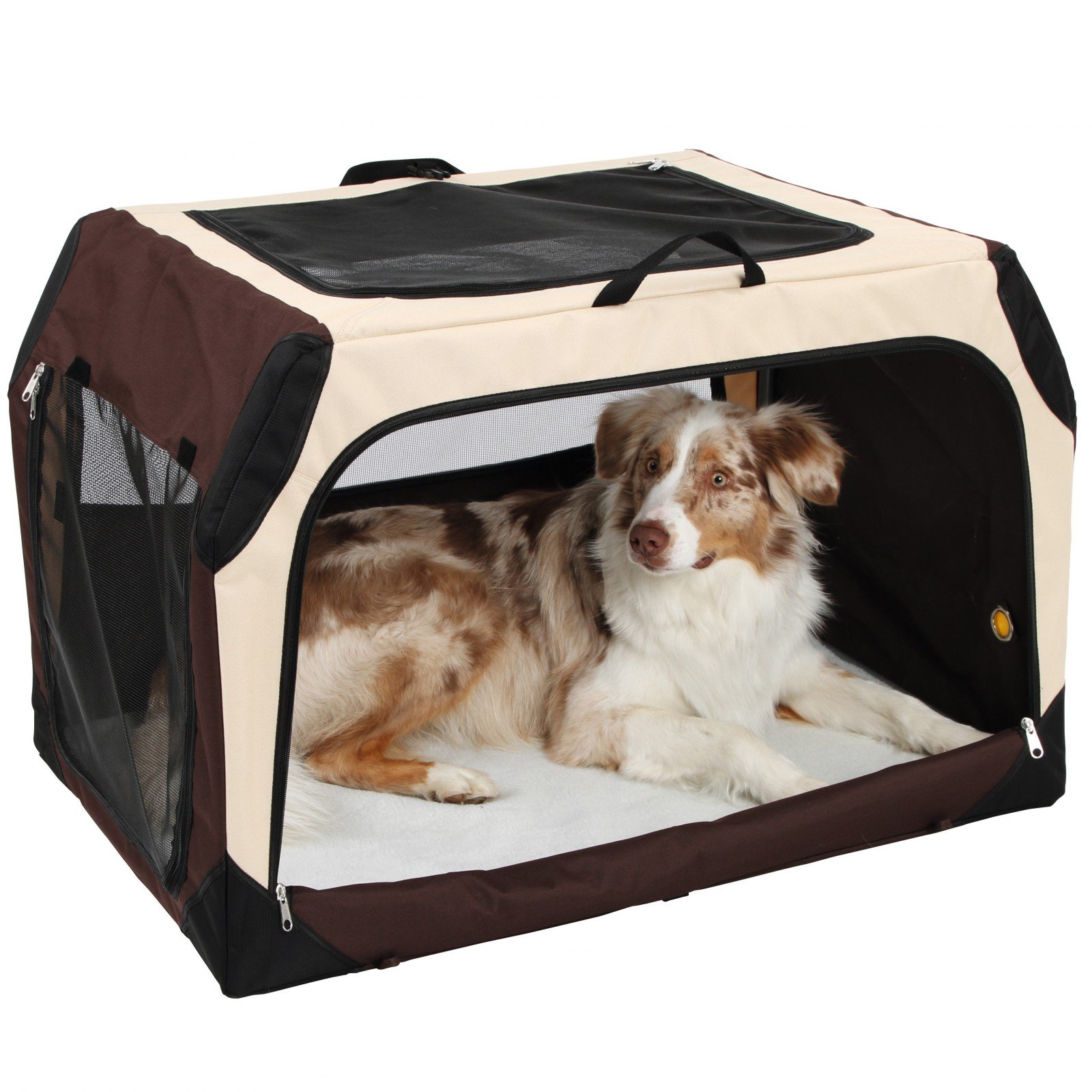 Kerbl 81353 Transportbox Journey 106 x 71 x 68.5 cm, braun / beige