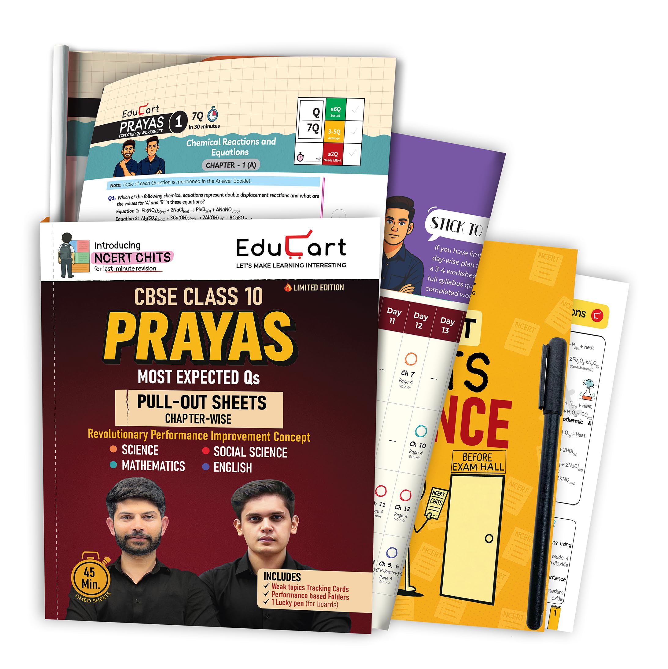 Educart PRAYAS CBSE Class 10 for 2026 (Introducing revolutionary marks increment concept - NCERT CHITS)