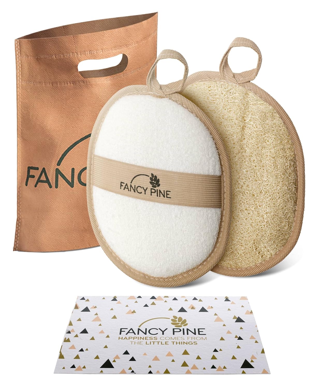 Fancy Pine Loofah Sponge Natural Exfoliating Loofah Body Scrubber Durable Bath