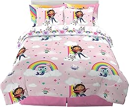 Gabby's Dollhouse Kids Bedding Super Soft Comforter and Sheet Set with Sham, 7 Piece Full Size, (Official) DreamWorks Product by Franco