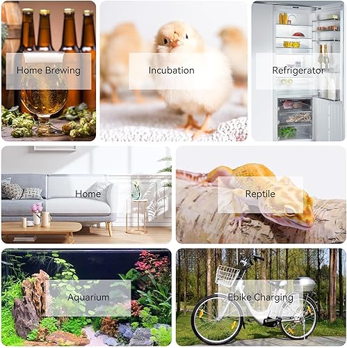 Miniatura 13 de INKBIRDPLUS Termostato enchufable con salida controlada por temperatura, termostato digital, control de calefacción, temporizador, 1800 W, 110 V, 15