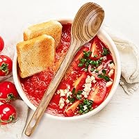 Vista 2 de Juego de 3 cucharas de madera para cocinar, utensilios de cocina de madera, cuchara de servir, espátula de cocina, cuchara grande para mezclar