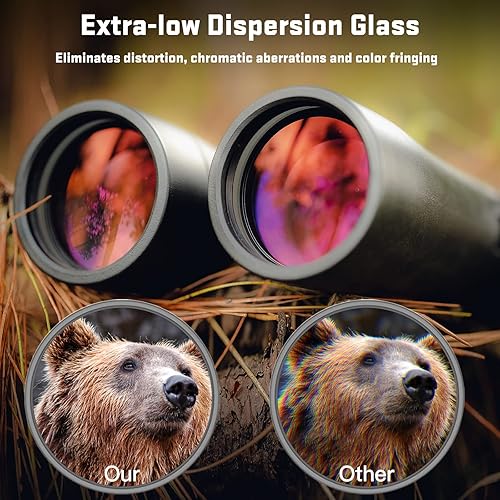 Miniatura 4 de Eyeskey Prismáticos ED de 12 x 50 para adultos de alta potencia, súper claro y amplio campo de visión, binocular ligero e impermeable, perfecto para