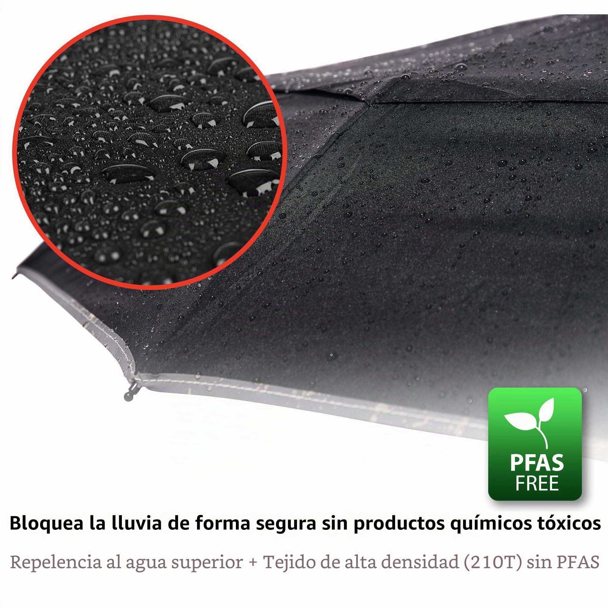 Paraguas de Viaje de Doble Cubierta a Prueba de Viento - Recubrimiento de Tefón, Manija Ergonómica y Manga Protectora - Diseño portátil Compacto y Plegable de Peso Ligero
