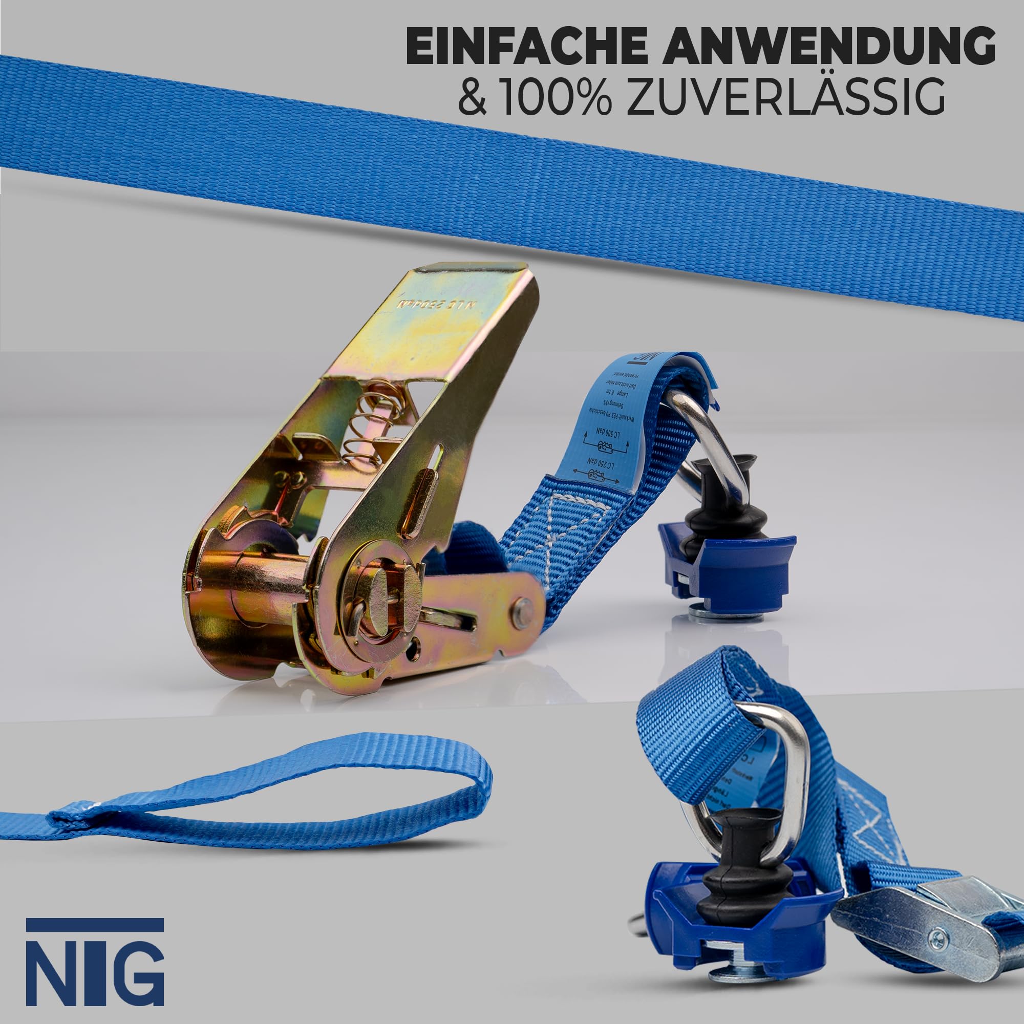 Set Di Cinghie Di Tensione Da 700 Kg A 4 Pezzi HBM - Foto 4