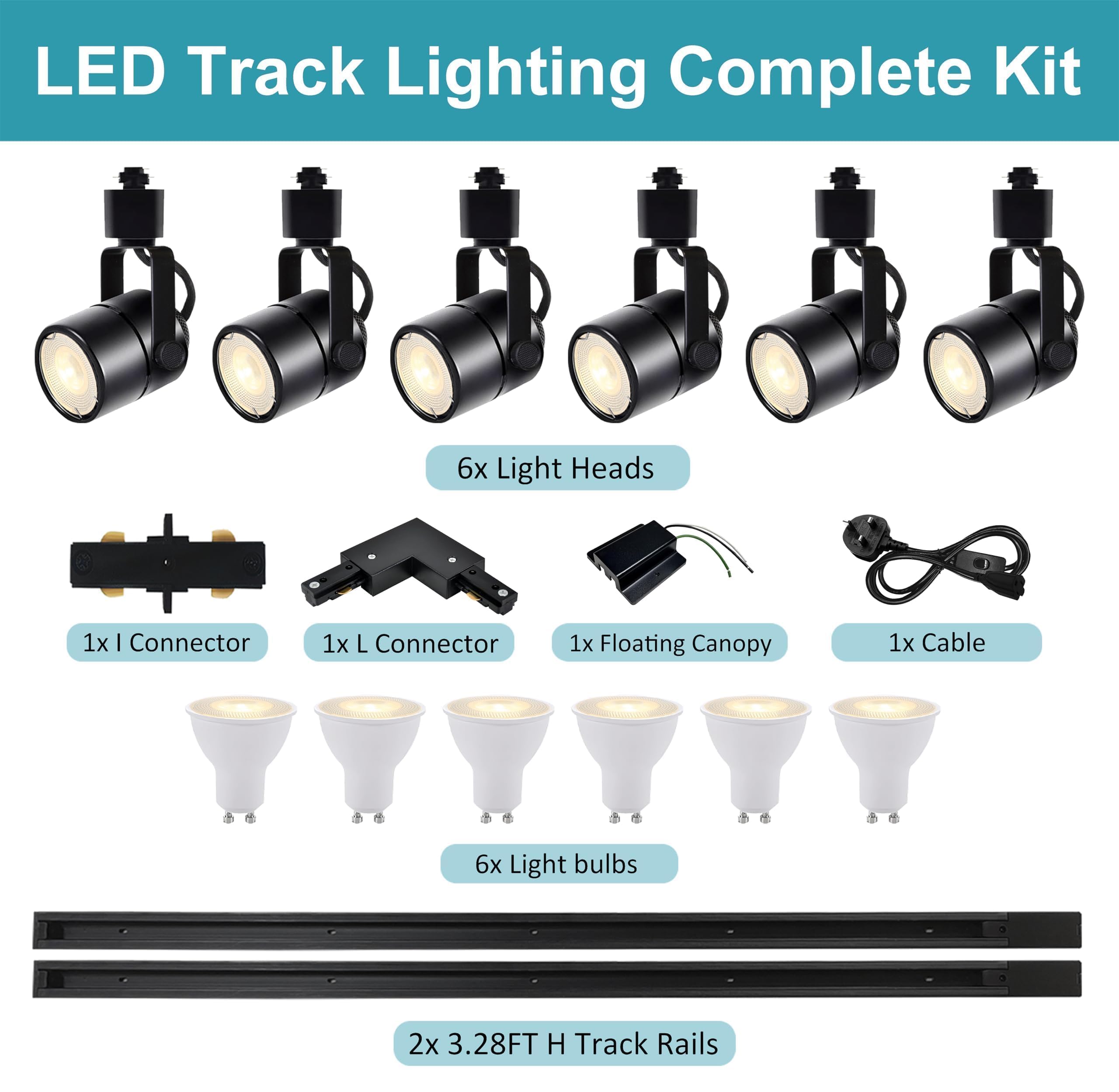 Bravsekai Advanced LED Track Lighting Kit with Replaceable GU10 Bulbs - Image 2