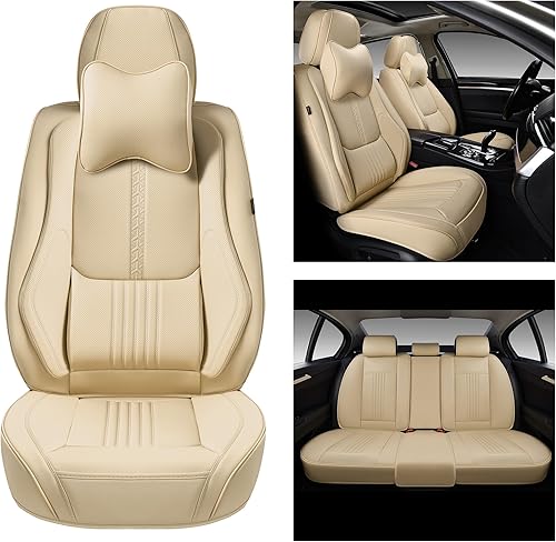 Miniatura 2 de Fundas de asiento delantero, 2 fundas de asiento universales para automóviles, protectores de asiento de automóvil de cuero impermeable con almohada