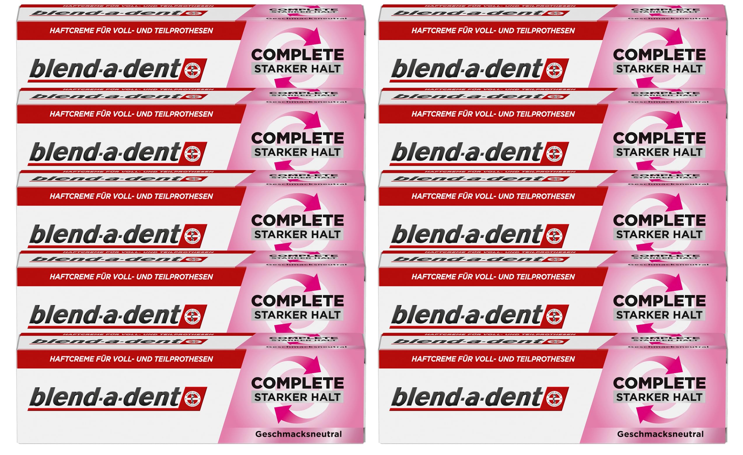 10x Blend a dent Complete Haftcreme Neutral für Voll- und Teilprothesen, 47g