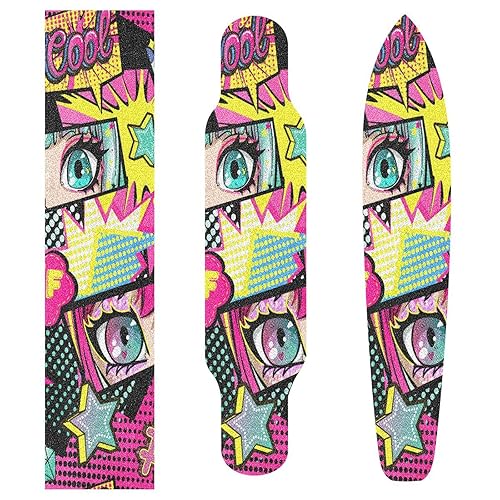 Anime Girl Eyes - Cinta de agarre para patineta de 44 x 10 pulgadas, cinta antideslizante para patineta, papel de arena para patineta