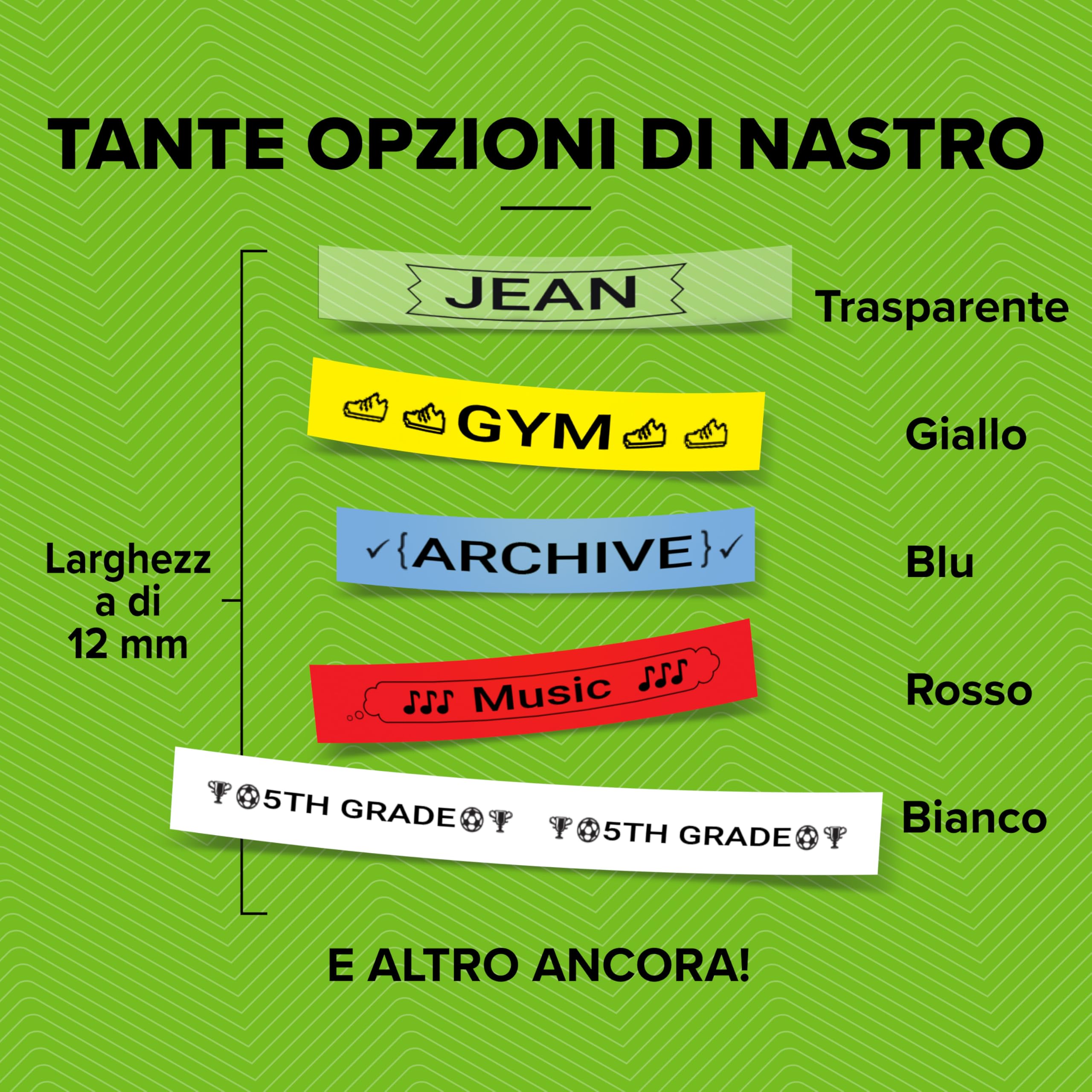 Nastri Etichette Dymo LetraTag - Rotolo Carta 12 Mm X 4 M, Bianco Su Nero - Foto 14