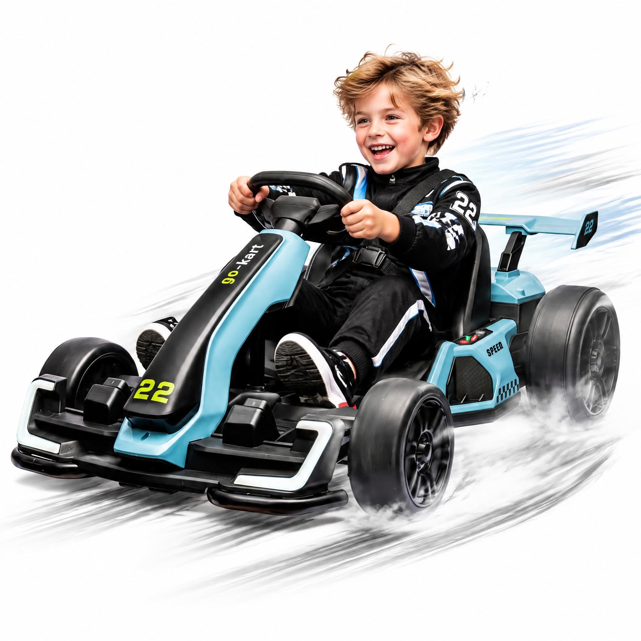 Nasitip 24V Electric Go Kart,Powerful Drift Kart,Kids Electric Pedal Kart