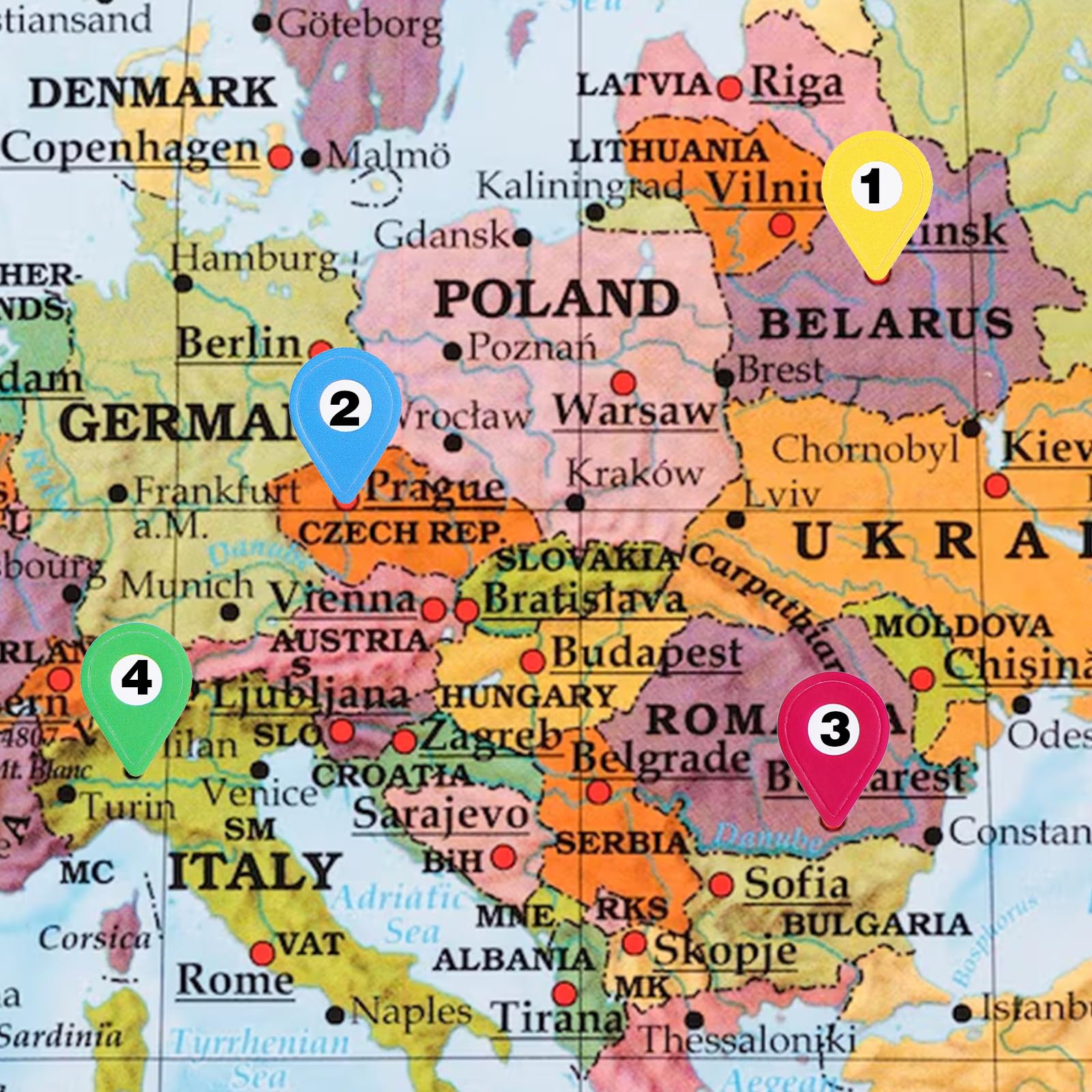 Set 280 Adesivi Di Posizionamento Per Mappe, Autoadesivi Colorati E Rimovibili Per Segnare Viaggi, Campeggio E Percorsi, Accessori Multiuso Per Mappe E Geografia