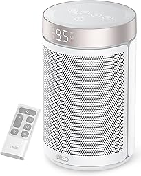 DREO Space Heater, Portable Electric Heaters for Indoor Use with Thermostat and Remote, 2024 Upgraded, Digital Display, 12H Timer, 5 Mode, 1500W PTC Ceramic Fast Safety Heat for Office Bedroom Home