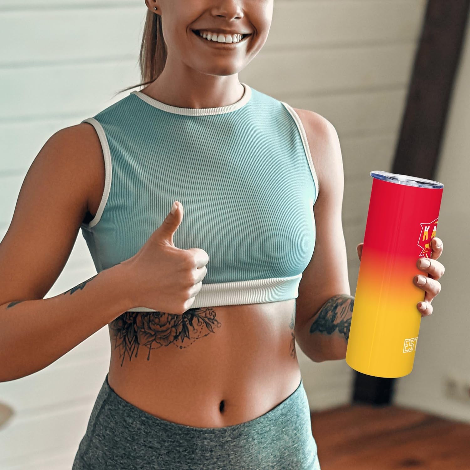 Kansas EST 1960 Tumblers 20oz Straight Skinny Car Cups Sports Travel Coffee Mug,Stainless Steel,Insulated,Classic Collection Gifts for Men Women Fans. - Image 7