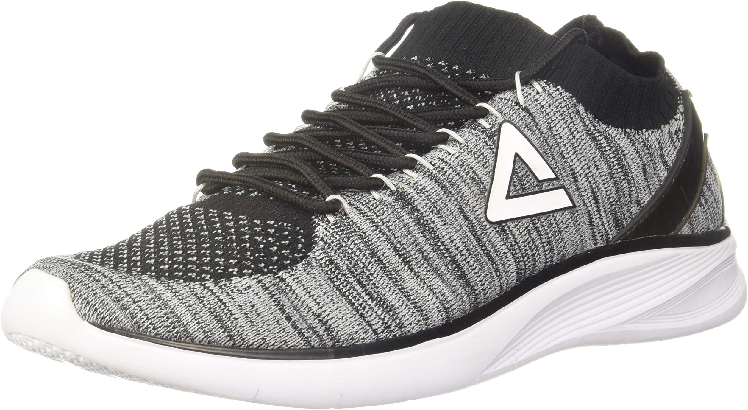 Peak Men Black/Silver Grey Running Shoes-6 UK (40 EU) (7 US) (E72237H)