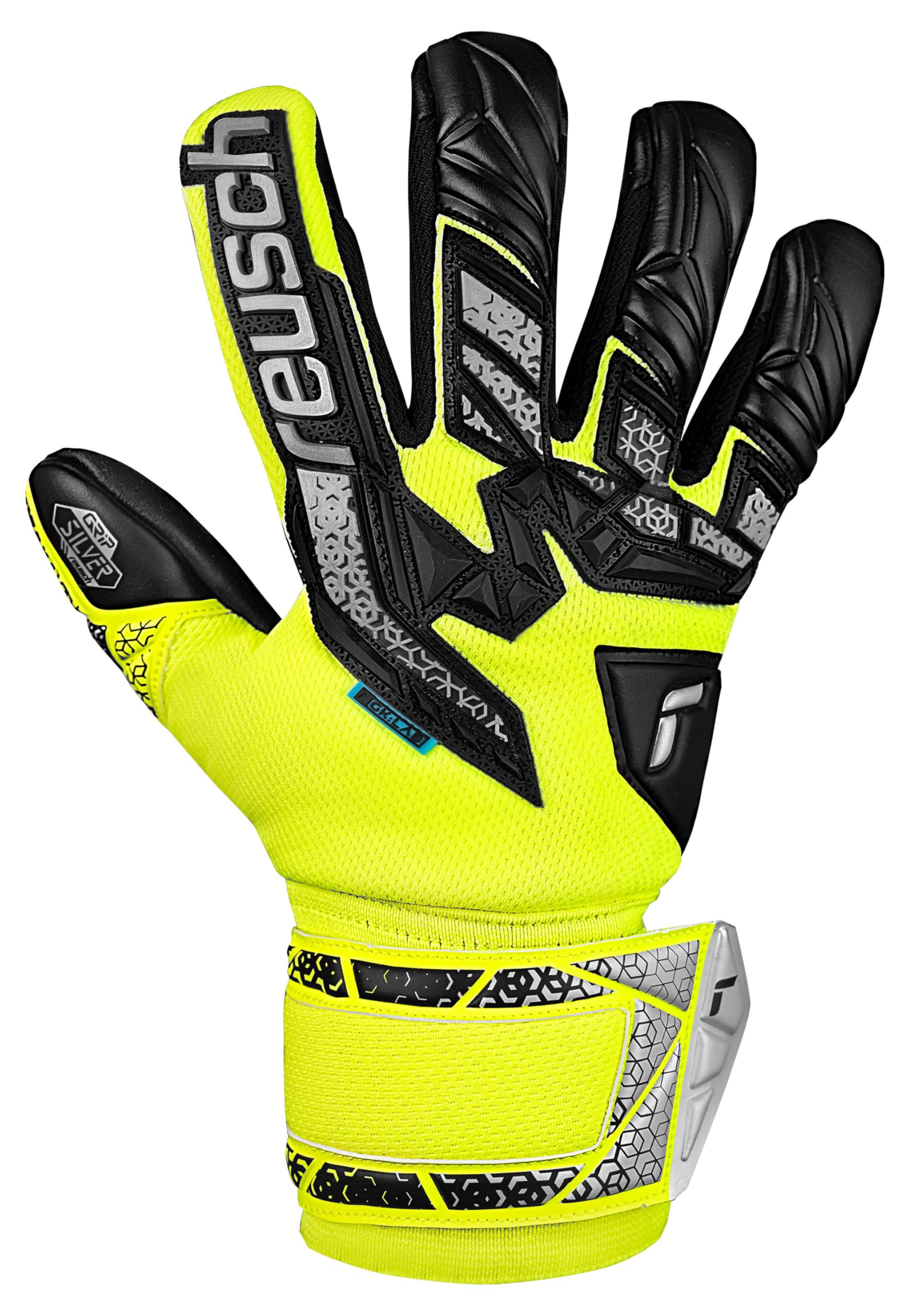 Reusch Attrakt Freegel Silver Junior oddychające rękawice bramkarskie, dla dzieci, młodzieży, rękawice piłkarskie do wszystkich warunków pogodowych i powierzchni boiska
