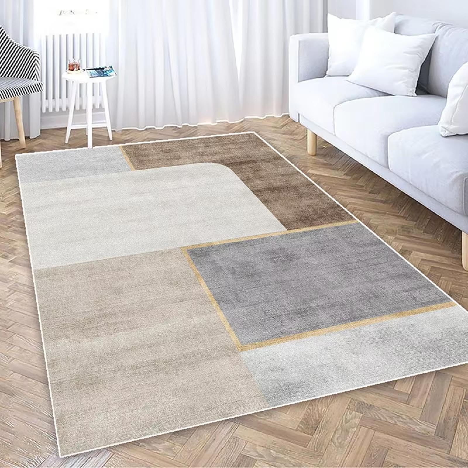Tapis de salon 80x120 cm moderne géométrique et tapis salle a manger doux