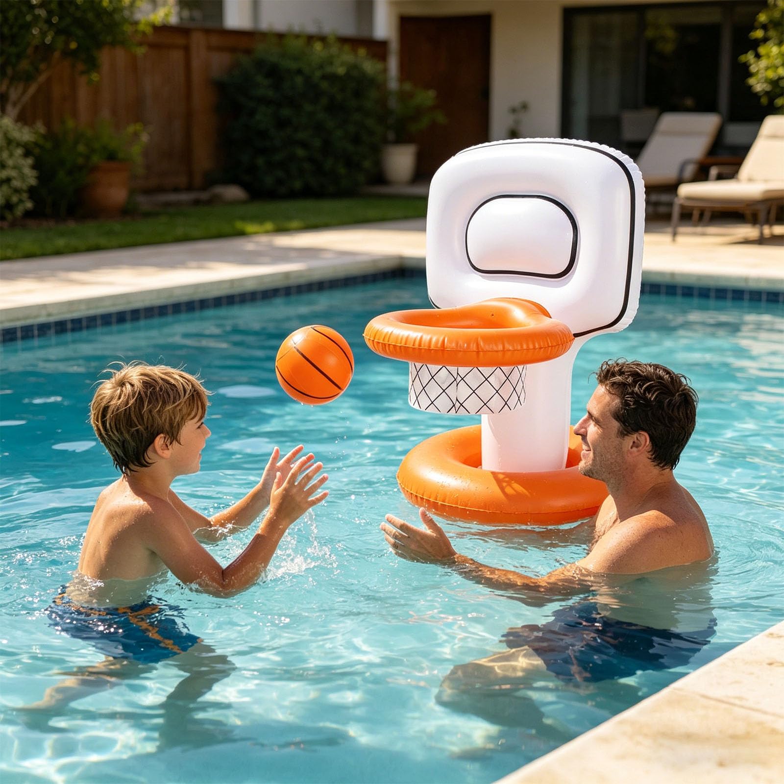 Canestro da basket gonfiabile Set per piscina con base galleggiante in PVC per gioco d'acqua Piscina Obiettivo di basket