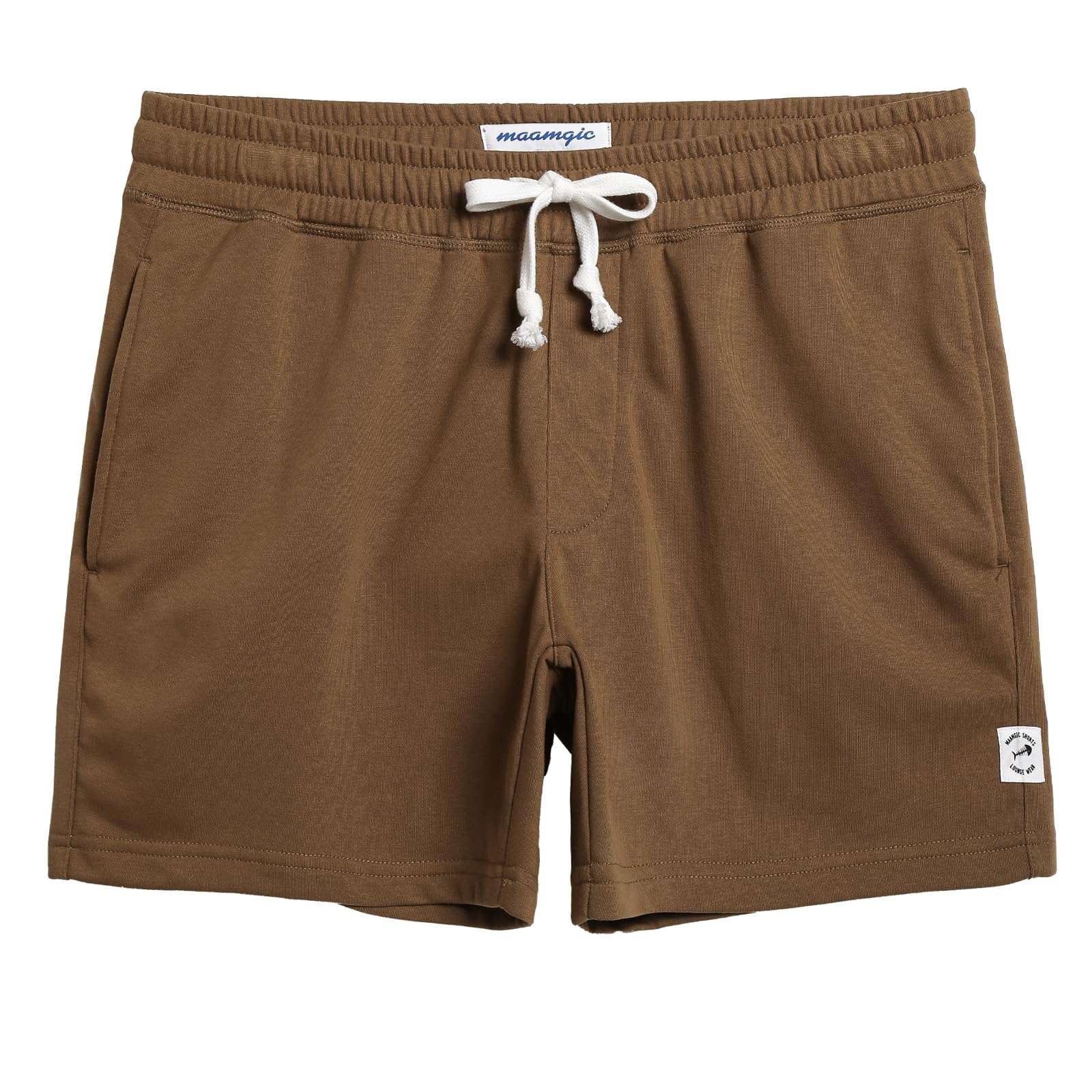 maamgic Mens Athletic Gym Shorts 5/7" Elastic Waist Casual Pajama Pocket Jogger Men Workout Short Pants