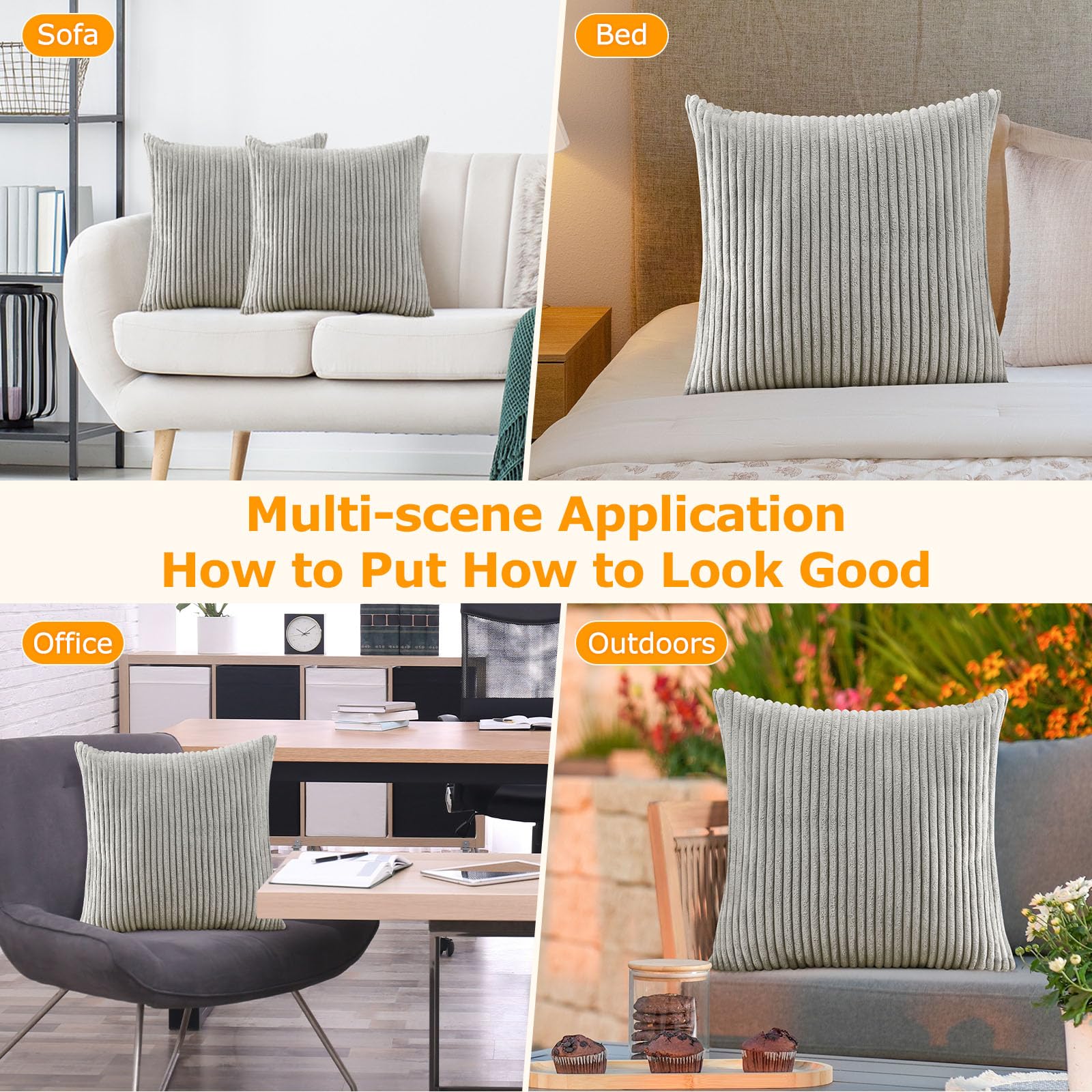 Coussin Beige En Velours 45x45cm, Doux Et Décoratif Pour Canapé, Lit