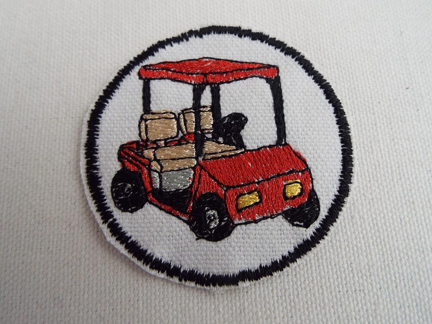 Red Golf Cart Embroidered Iron-on Patch
