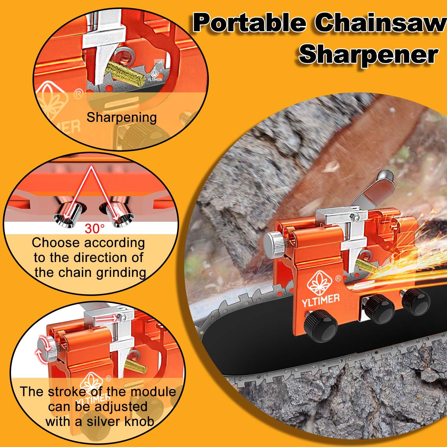 Lilcher Chainsaw Sharpener, Upgraded Portable Hand Crank Chain Saw ...