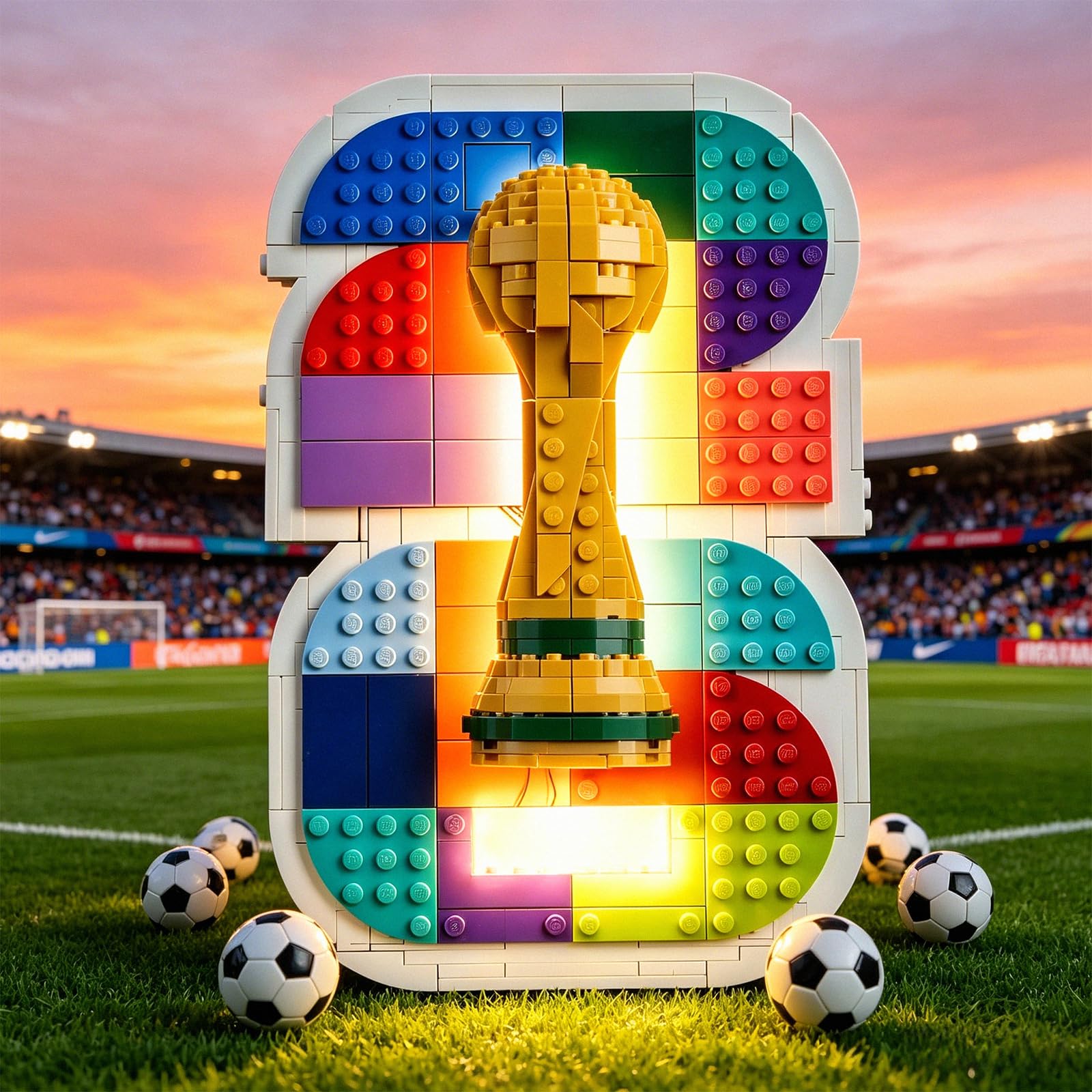 Kit di illuminazione a LED per Lego 43032 FIFA World Cup 2026 Ufficiale Emblem – Alimentato USB Effetto Apparecchi DIY Senza Saldature Facile da installare (Modello Non Incluso)