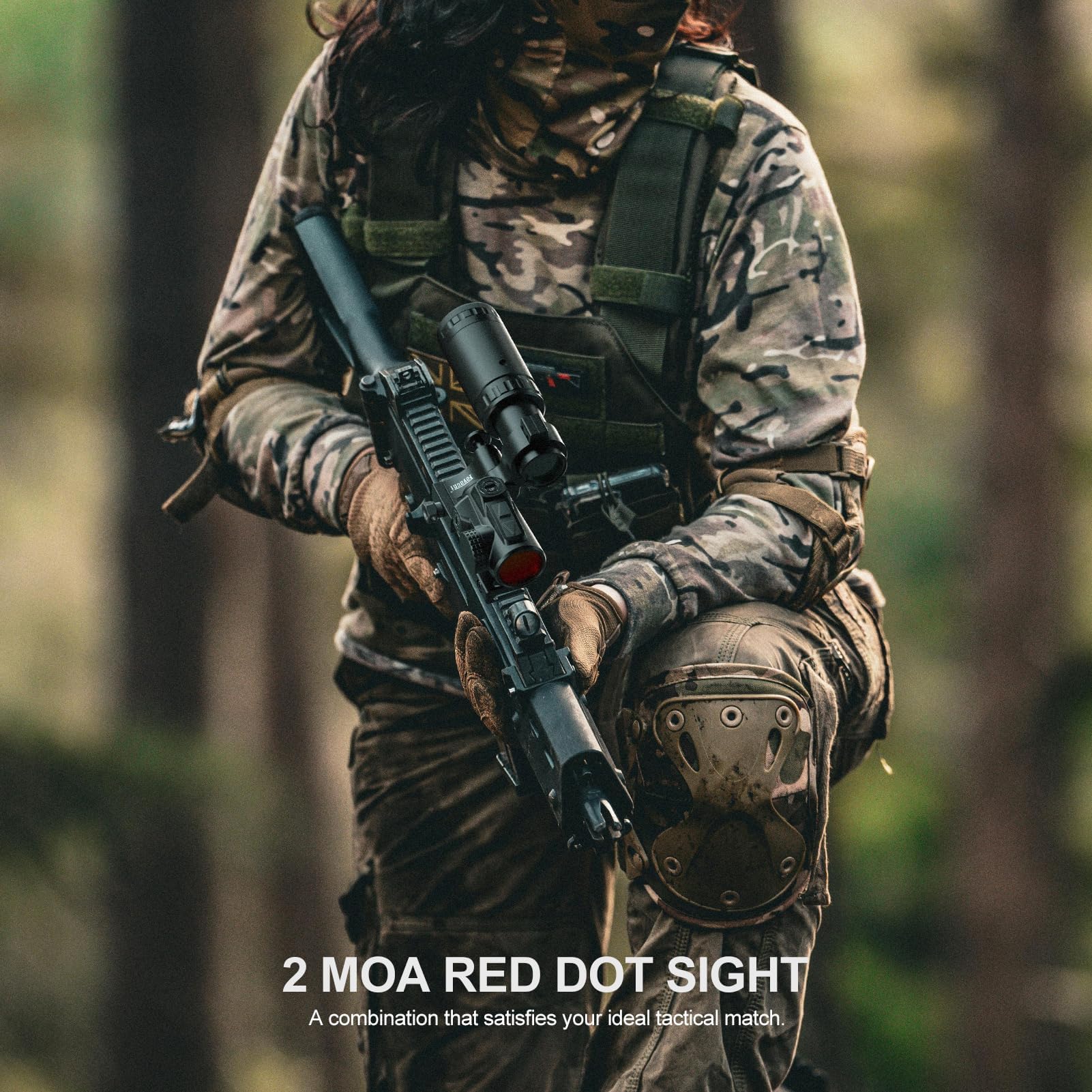 Feyachi V90 2 MOA Red Dot Visier mit 1,5X - 5X Red Dot Magnifier, 1 x 25mm Zielfernrohr Leuchtpunktvisier für 20/22mm Picatinny/Weaver-Schienen